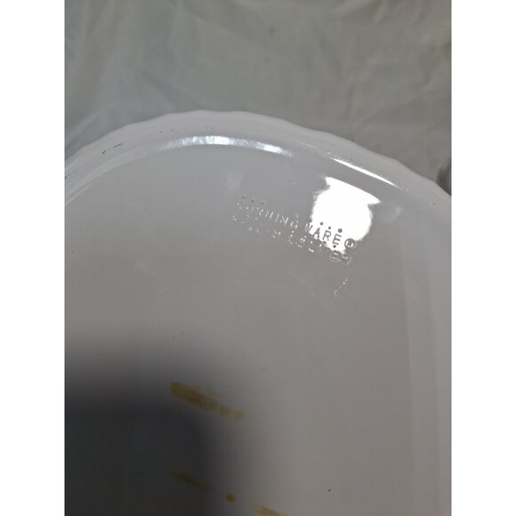 Corning Ware French White F-12-B 1.8 Liter 2 Quart Casserole W/ Lid Ribbed - Picture 8 of 12